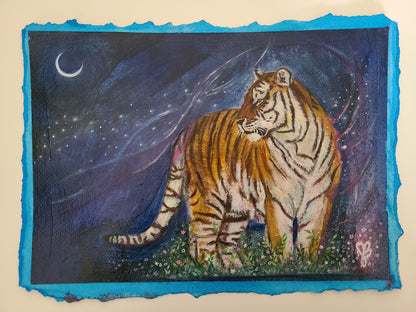 "Starlit Path" (Study) - Mixed Media and Oil on Paper